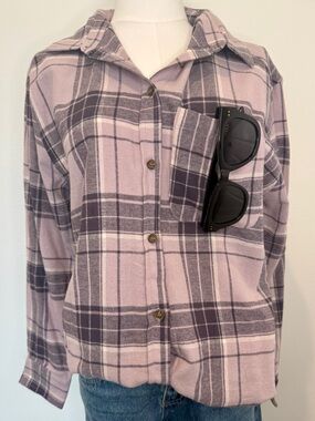 Active USA Mauve Plaid Long-Sleeve Shirt
